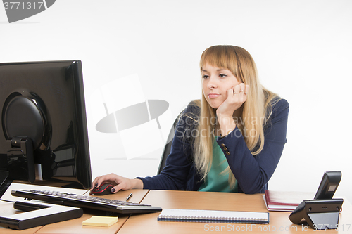 Image of Upset a specialist office working on the computer