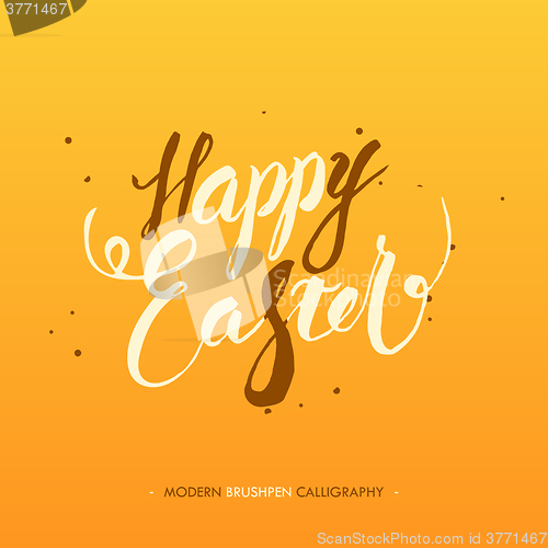 Image of Happy Easter calligraphy  write with brush pen