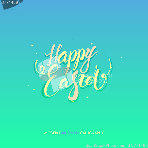 Image of Happy Easter calligraphy  write with brush pen