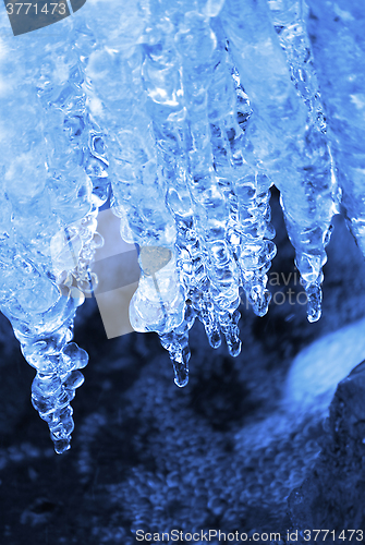 Image of Winter natural background with icicles