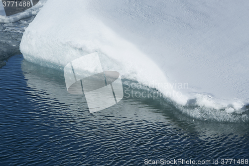 Image of Closeup of a ice floe melting