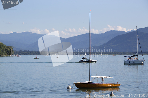 Image of Sailing boats at lake Chiemsee, Bavaria, Germany