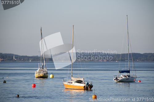 Image of Sailing boats at lake Chiemsee, Bavaria, Germany