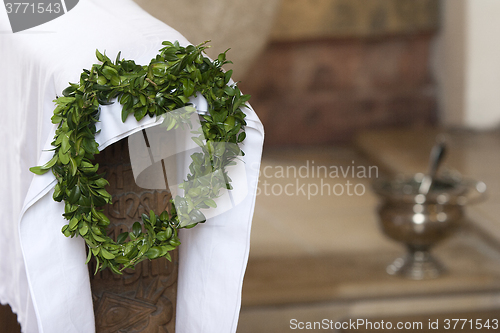 Image of Laurel wreath for decoration in church