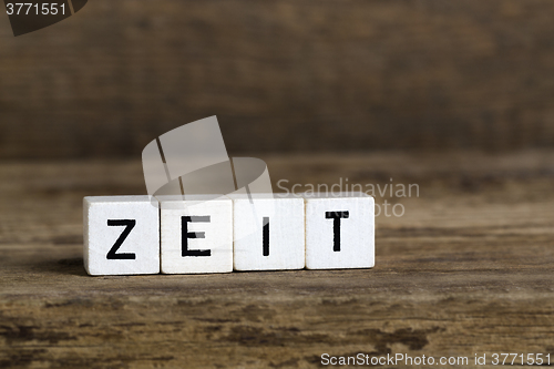 Image of The german word time written in cubes
