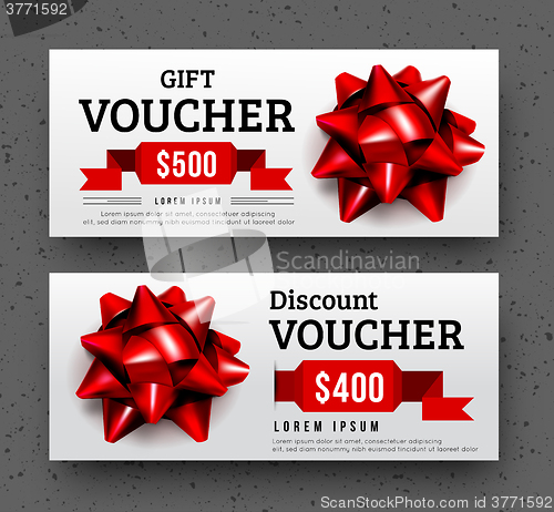 Image of Abstract gift voucher design template.