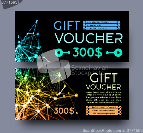 Image of Abstract gift voucher design template.