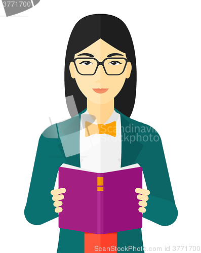 Image of Woman reading book.