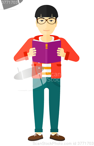 Image of Man reading book.