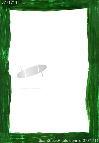 Image of Dark green painted narrow frame on white