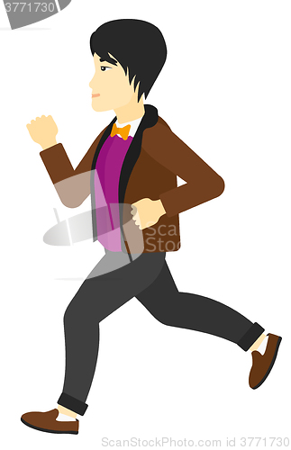 Image of Happy man jogging.
