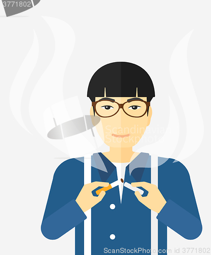 Image of Man quit smoking.