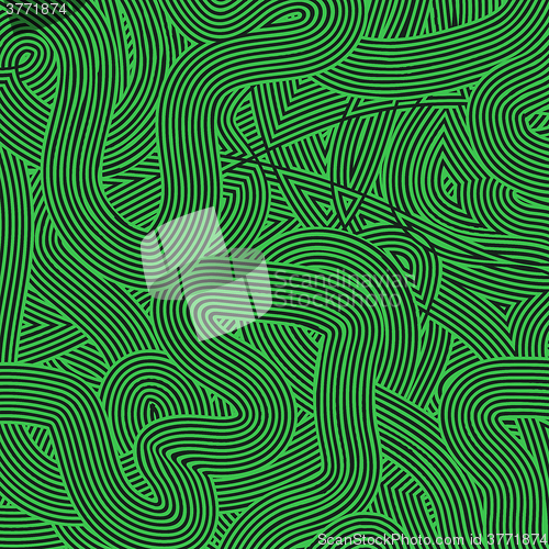 Image of Green Wave Line Pattern