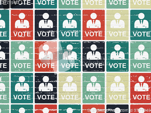 Image of Politics concept: Ballot icons on wall background