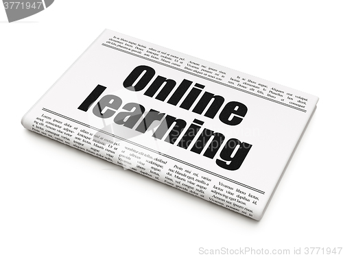 Image of Learning concept: newspaper headline Online Learning