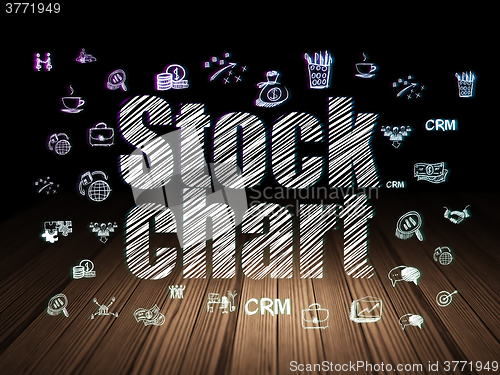 Image of Finance concept: Stock Chart in grunge dark room