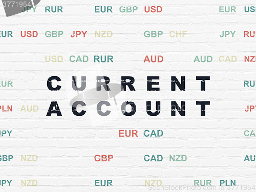 Image of Currency concept: Current Account on wall background