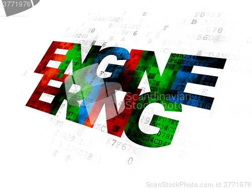 Image of Science concept: Engineering on Digital background