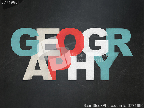 Image of Education concept: Geography on School Board background