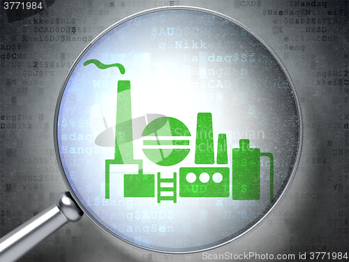 Image of Finance concept: Oil And Gas Indusry with optical glass on digital background