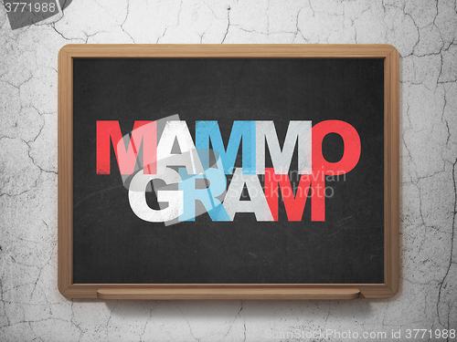 Image of Healthcare concept: Mammogram on School Board background