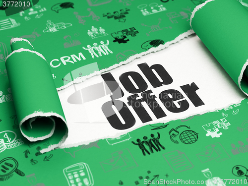 Image of Business concept: black text Job Offer under the piece of  torn paper