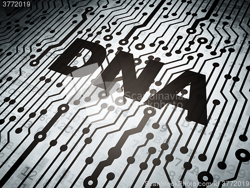 Image of Medicine concept: circuit board with DNA