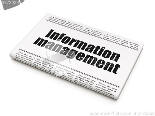 Image of Information concept: newspaper headline Information Management