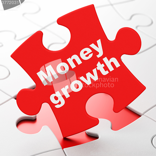 Image of Banking concept: Money Growth on puzzle background
