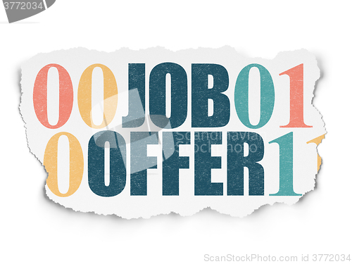 Image of Business concept: Job Offer on Torn Paper background