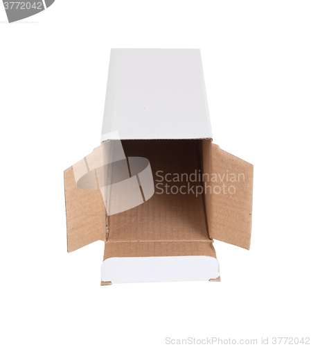 Image of White cardboard box on a white background
