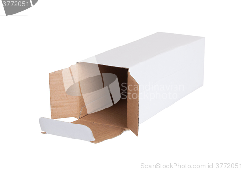 Image of White cardboard box on a white background