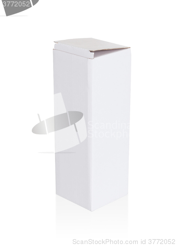 Image of White cardboard box on a white background