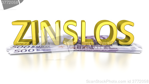 Image of 500 Euro banknotes without interest