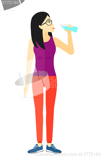 Image of Woman drinking water.