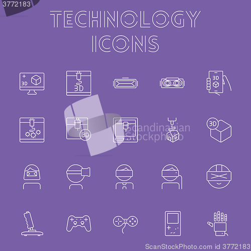 Image of Technology icon set.