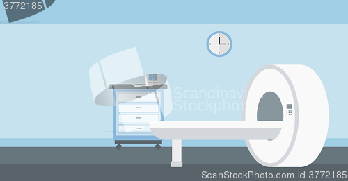 Image of Background of hospital room with MRI machine.