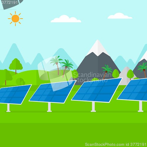 Image of Background of solar power station in the mountain.