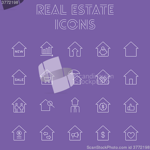 Image of Real estate icon set.