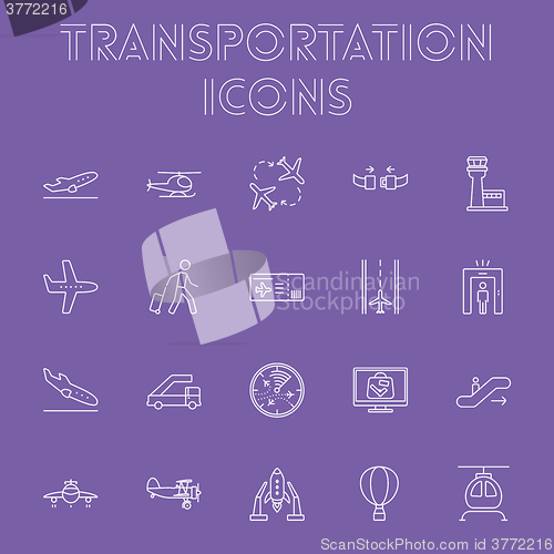 Image of Transportation icon set.