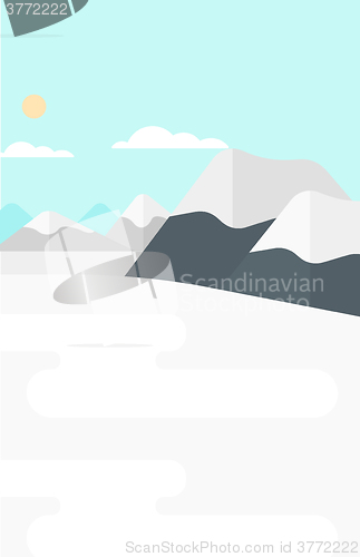 Image of Background of snow capped mountain.