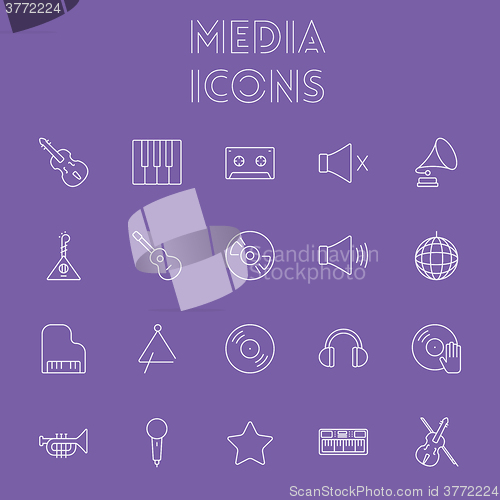 Image of Media icon set.