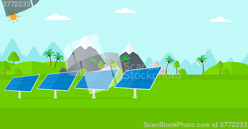 Image of Background of solar power station in the mountain.