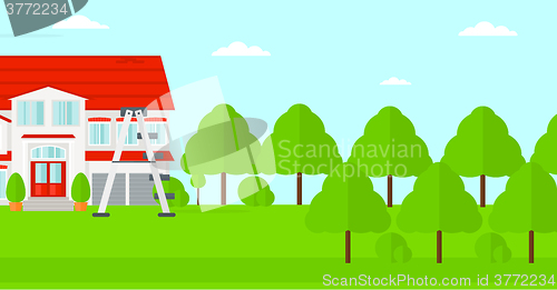 Image of Background of house with step ladder.