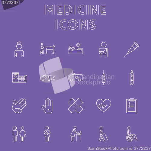 Image of Medicine icon set.