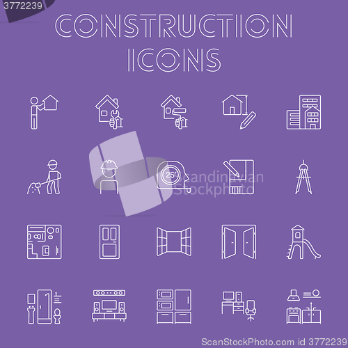 Image of Construction icon set.