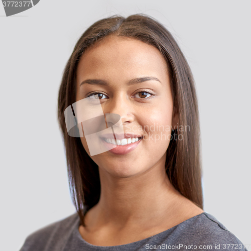 Image of happy smiling young woman face or portrait