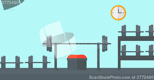 Image of Background of gym with equipment.