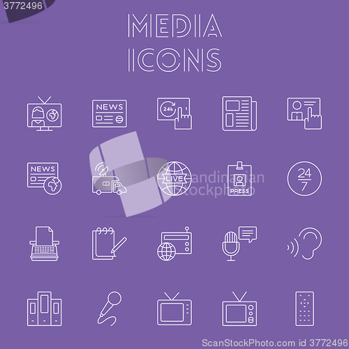 Image of Media icon set.