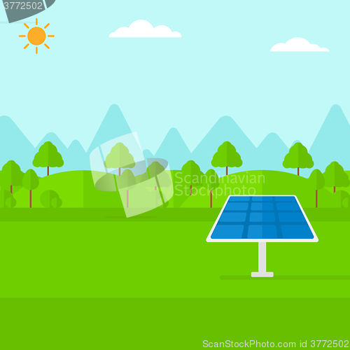 Image of Background of mountains with solar panel.